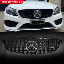 Black GTR AMG Grille Grill Emblem For Mercedes W205 C-Class C300 2019 2020 2021 picture