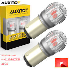 AUXITO 2X 1157 BAY15D LED BRAKE/STOP LIGHT TAIL LIGHT BULB PURE RED SUPER BRIGHT picture
