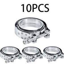 10X 3'' Universal Stainless Steel Exhaust V-Band Clamp with Male Female Flanges picture