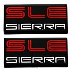 2x Fits 88-94 Yukon Suburban Sierra SLE Cab Emblem Pillar Roof Badge Red White picture