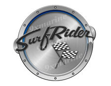 Surf Rider Yacht Sticker. Brushed Metal Style - 7.5