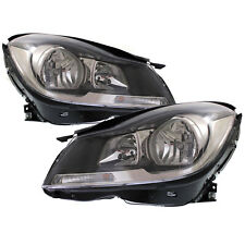 Headlights Black CAPA Left Right Pair Fits 12-15 Mercedes-Benz C Class AMG picture