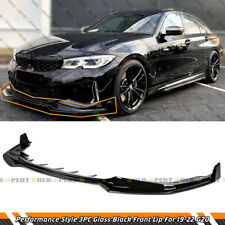 For 2019-2022 BMW G20 330i M340i Performance 3pc Glossy Black Front Bumper Lip picture