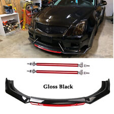 For Cadillac CTS CTS-V Front Bumper Lip Splitter Spoiler Glossy Black Strut picture