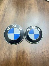 2PCS Front Hood & Rear Trunk (82mm & 74mm)  BMW Badge Emblem 51148132375 Fits picture