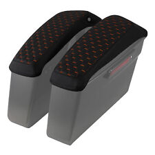Black Orange Saddlebags Lids Covers Fit For Harley Touring Road Glide 2014-2023 picture
