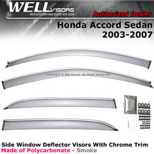 WELLvisors For Honda Accord Sedan 03-07 4D Side Deflector Window Visors Chrome picture