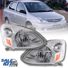 For 2003-2005 Toyota Echo Headlight Assembly Headlamp Chrome Housing Left+Right picture