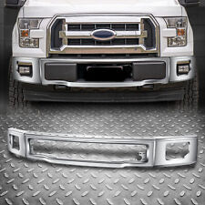 For 15-17 Ford F150 Chrome Stamped Steel Front Bumper Face Bar w/ Fog Light Hole picture