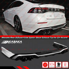 FOR 2023-24 ACCORD AKASAKA REAR DIFFUSER + PEARL WHITE CORNER SPAT + EXHAUST TIP picture