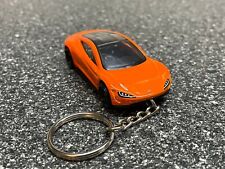 New Tesla Roadster Orange Keychain Diecast Car Hot Wheels Matchbox picture