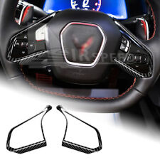 REAL HARD Carbon Fiber Steering Wheel Button Outer Frame For Corvette C8 20-23 picture