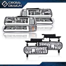 LED DRL HEADLIGHTS LAMPS + FOG LIGHTS FITS FOR 99-02 CHEVY SILVERADO 00-06 TAHOE picture