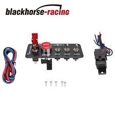 12V Race Car Toggle Ignition Engine Start Push Button Carbon Fiber Switch Panel picture