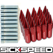 20 PC RED SPIKED LUG NUTS CONVERSION ADAPTER KIT 14X1.5 TO 12X1.5 FOR PORSCHE picture