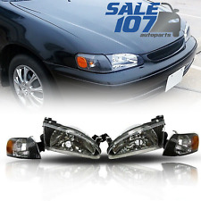 For 1998-2000 Toyota Corolla Black Housing Headlight Assembly Set Left+Right picture