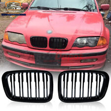 2X Glossy Black Front Kidney Grill For 98-01 BMW E46 Sedan 323i 325i 325xi 330xi picture