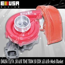 EMUSA RED T3/T4 Hybrid Turbo Charger .50 A/R 0.63 A/R Turbine+Mesh Blanket picture