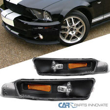 Fits 2005-2009 Ford Mustang Black Bumper Lights Signal Parking Lamps Left+Right picture