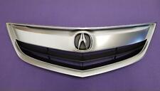 Fit ACURA ILX / HYBRID 2013-2015 Front Upper Satin Nickel Grill Grille w/ Emblem picture