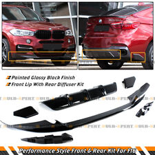 For 15-19 BMW X6 F16 M Sport Performance Style Gloss Black Front + Rear Aero Kit picture