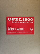 Vintage 1973 Opel 1900 Owners Manual  picture
