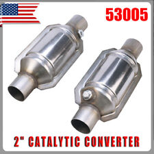 2Pc 2.25'' Universal Catalytic Converter High Flow Stainless Steel EPA Approved picture