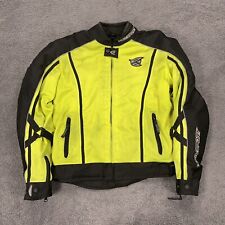 AGV Sport Motorcycle Jacket Mens Large Yellow High Vis Lined Armoured Padded picture