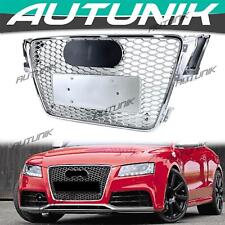 RS5 Style Honeycomb Front Bumper Grill Chrome for Audi A5 B8 S5 8T 2008-2012 picture