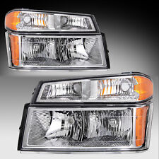 For 2004-2012 Chevy Colorado Gmc Canyon Chrome Headlights Headlamp Assembly Pair picture