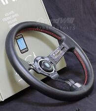 NARDI 330mm 13' Leather&Carbon Fiber Mid-deep 55mm Gaming Racing Steering Wheel picture
