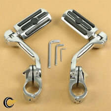 Chrome Long Motorcycle Highway Foot Pegs For Harley Street Glide Road King picture