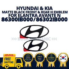 GENUINE OEM Hyundai Kia Matte Black Front & Rear H Emblem Dark Elantra Avante N picture