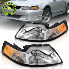Headlights For 1999-2004 Ford Mustang Replacement Head Lamps Left+Right 99-04 picture