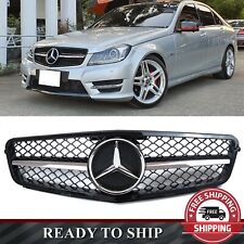 AMG Style Front Grille Grill + Star For Mercedes Benz W204 C250 C300 2008-2013 picture