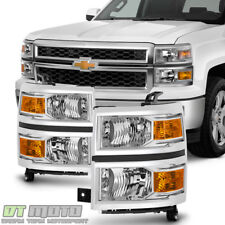 2014-2015 Chevy Silverado 1500 Headlights Headlamps Left+Right 14-15 Lights picture