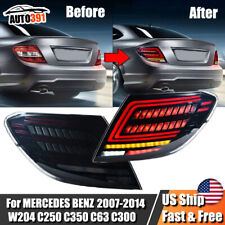 Smoked Black LED Tail Lights For Mercedes Benz W204 C200 C250 C300 2007 08-2014 picture