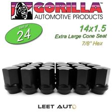 (24pc.) Gorilla Lug Nuts, Factory Style, 14mm x 1.50, Black, 7/8