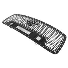 Fits 2002-2005 Dodge Ram 1500/2500/3500 Upper Stainless Black Mesh LED Grille picture