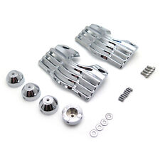 CHROME FINNED SLOTTED HEAD BOLT SPARK PLUG COVERS FOR HARLEY TOURING GLIDES KING picture