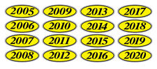 EZ-Line Car Dealer Oval Model Year Stickers Large Windshield Stickers Black  picture