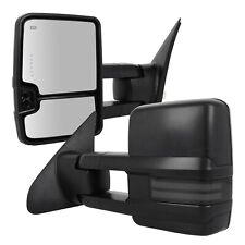 Tow Mirrors For 2007-2017 Toyota Tundra Power Heated Running Signals Light Black picture