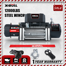 X-BULL Electric Winch 12000lb W/Steel Cable Trailer Towing For Truck SUV 4WD picture