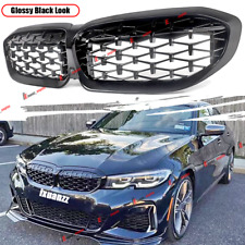 For 2019-2022 BMW 3-Series G20 Front Kidney Grille Glossy Black Meteor Diamond picture