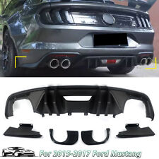MATTE BLACK FOR FORD MUSTANG 15-17 GT500 STYLE REAR LOWER LIP DIFFUSER VALANCE picture