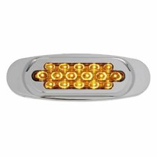 10-50pcs Oval Side Marker Light 16-LED Amber Chrome Bezel For Freightliner Truck picture