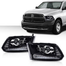 Clear Black Projector Headlights w/LED DRL Fit For 2009-2018 Ram 1500 2500 3500  picture