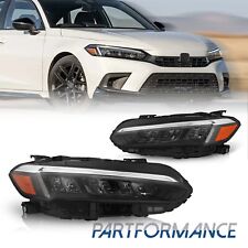 Pair LED Headlight Assembly For 2022 2023 Honda Civic Sedan Left & Right Chrome picture
