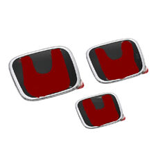 Genuine 3pcs Red Black Front Rear Emblem Badge For Civic Si Coupe 2006-2011 picture
