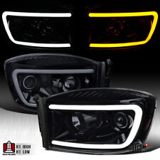 Fit 2006-2008 Dodge Ram 1500 2500 LED Signal Projector Headlights Black Smoke picture